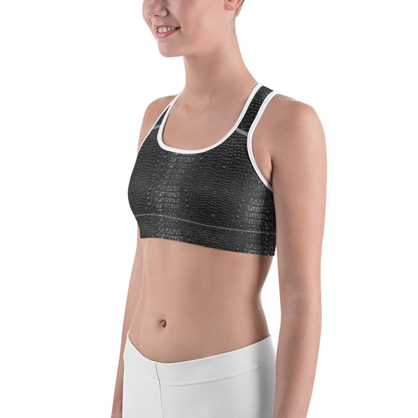 Dark Alligator Skin Sports bra