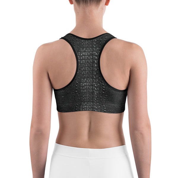 Dark Alligator Skin Sports bra