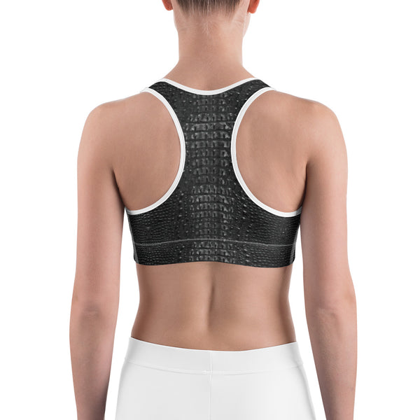 Dark Alligator Skin Sports bra