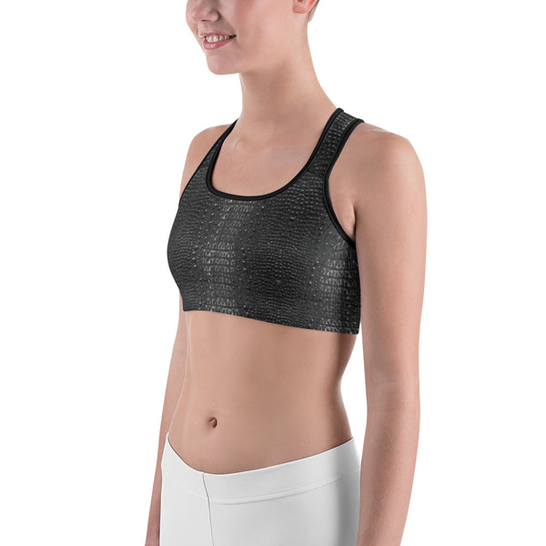 Dark Alligator Skin Sports bra