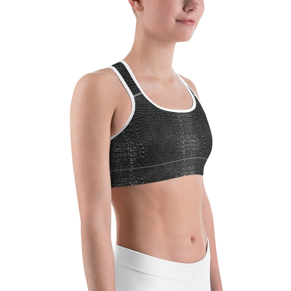Dark Alligator Skin Sports bra