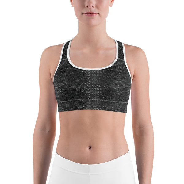 Dark Alligator Skin Sports bra