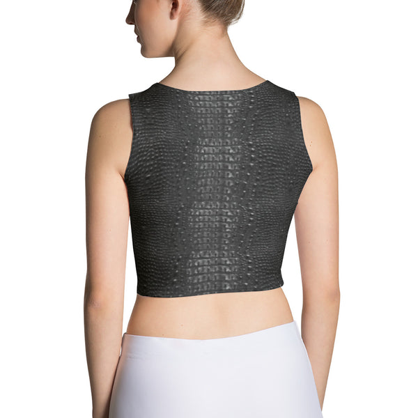 Dark Alligator Skin Crop Top