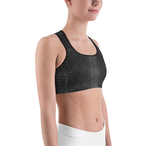 Dark Alligator Skin Sports bra